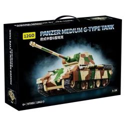 12GO 97002 TĂNG HẠNG TRUNG LEOPARD 1:28 tỷ lệ 1:28 bộ đồ chơi xếp lắp ráp ghép mô hình Military Army PANZER MEDIUM G-TYPE TANK Quân Sự Bộ Đội 1962 khối