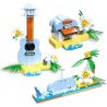 JIESTAR 58272 UKULELE CÁ VOI NGÔI NHÀ NHIỆT ĐỚI TRÊN BÃI BIỂN bộ đồ chơi xếp lắp ráp ghép mô hình Creator Sáng Tạo 415 khối