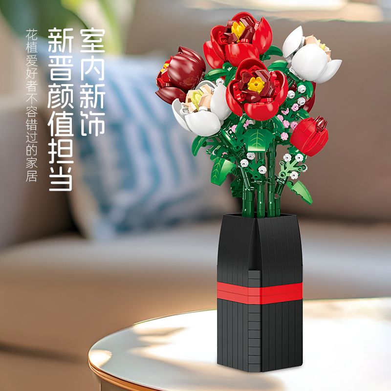 JIESTAR JJ9212 9212 BÓNG HOA HỒNG bộ đồ chơi xếp lắp ráp ghép mô hình Creator Sáng Tạo 761 khối