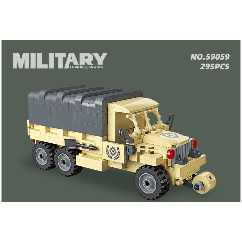 JIESTAR 59059 XE CHỞ QUÂN NHẸ bộ đồ chơi xếp lắp ráp ghép mô hình Military Army LIGHT TROOP CARRIERS Quân Sự Bộ Đội 295 khối