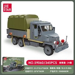JIESTAR 59060 XE TẢI QUÂN SỰ bộ đồ chơi xếp lắp ráp ghép mô hình Military Army MILITARY TRUCKS Quân Sự Bộ Đội 345 khối