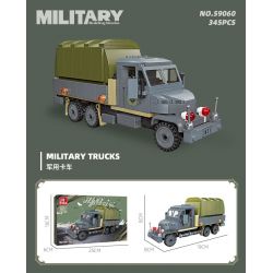 JIESTAR 59060 XE TẢI QUÂN SỰ bộ đồ chơi xếp lắp ráp ghép mô hình Military Army MILITARY TRUCKS Quân Sự Bộ Đội 345 khối