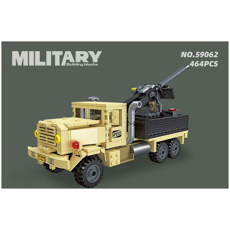 JIESTAR 59062 PHÁO VẬN TẢI bộ đồ chơi xếp lắp ráp ghép mô hình Military Army ARTILLERY TRANSPORT Quân Sự Bộ Đội 464 khối