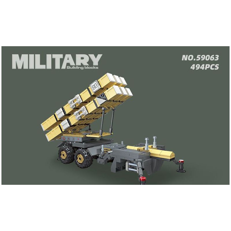 JIESTAR 59063 XE PHÒNG THỦ TÊN LỬA DÃ CHIẾN bộ đồ chơi xếp lắp ráp ghép mô hình Military Army FIELD MISSILE DEFENSE VEHICLE Quân Sự Bộ Đội 494 khối