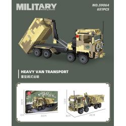 JIESTAR 59064 PHƯƠNG TIỆN VẬN CHUYỂN NẶNG bộ đồ chơi xếp lắp ráp ghép mô hình Military Army HEAVY VAN TRANSPORT Quân Sự Bộ Đội 651 khối