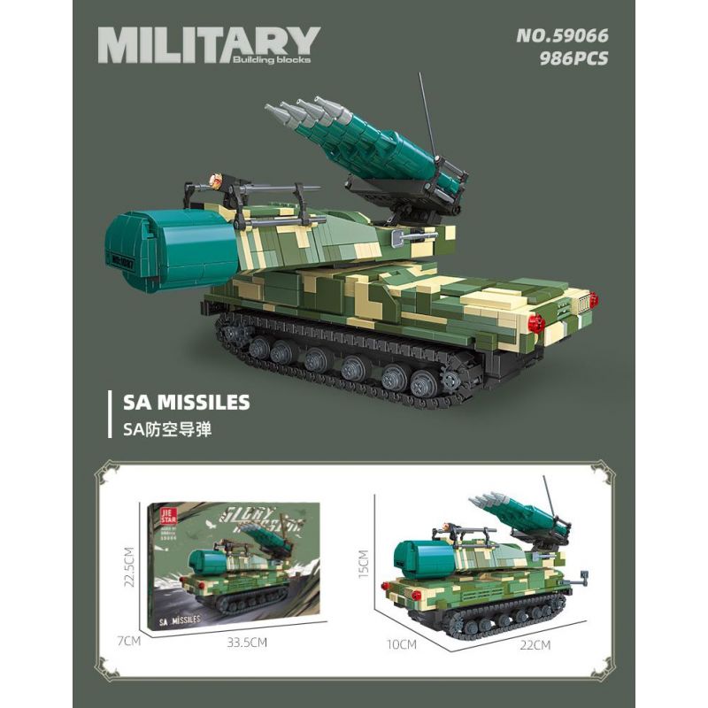 JIESTAR 59066 TÊN LỬA PHÒNG KHÔNG SA bộ đồ chơi xếp lắp ráp ghép mô hình Military Army SA MISSILES Quân Sự Bộ Đội 986 khối