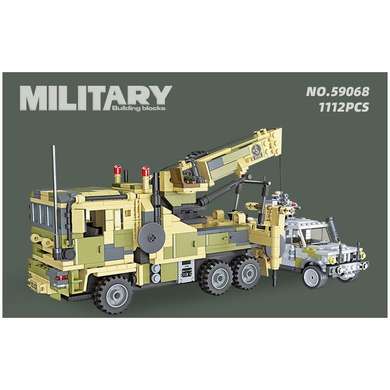 JIESTAR 59068 CẦN CẨU ĐẶC BIỆT QUÂN SỰ bộ đồ chơi xếp lắp ráp ghép mô hình Military Army MILITARY SPECIAL CRANE Quân Sự Bộ Đội 1112 khối