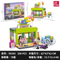 JIESTAR 59245 CÔ GÁI THÀNH PHỐ CỬA HÀNG ĐỒ CHƠI VUI NHỘN bộ đồ chơi xếp lắp ráp ghép mô hình Girl Con Gái 338 khối