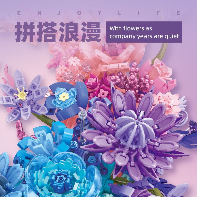 JIESTAR JJ9163 9163 HOA TRĂNG bộ đồ chơi xếp lắp ráp ghép mô hình Arts & Crafts 977 khối