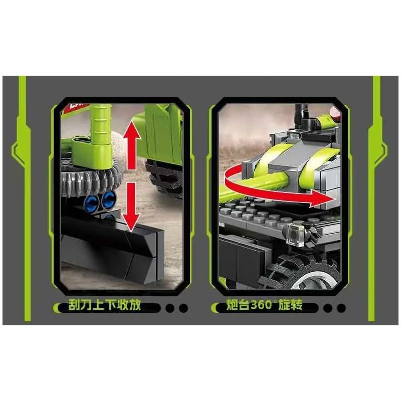 Kazi KY80465 80465 KỸ THUẬT HAI MÁY MẶT ĐẤT PHẲNG THAY ĐỔI CHARIOTS CÓ BÁNH XE 8 DÒNG PHÁP bộ đồ chơi xếp lắp ráp ghép mô hình City Thành Phố 320 khối