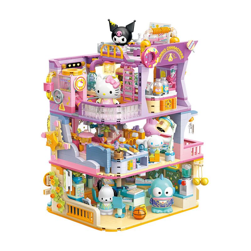TOP TOY TC2067 2067 ĐẠI HỌC GIA ĐÌNH SANRIO PAUGANG DOG VÀ BALM MERIST VÀO BUỔI CHIỀU bộ đồ chơi xếp lắp ráp ghép mô hình 500 khối