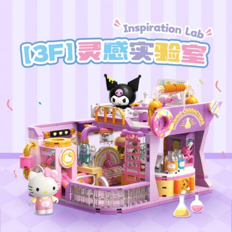 TOP TOY TC2069 2069 HỌC VIỆN GIA ĐÌNH SANRIO PHÒNG THÍ NGHIỆM TRUYỀN CẢM HỨNG COOLOMI VÀ HELLO KITTY bộ đồ chơi xếp lắp ráp ghép mô hình 500 khối