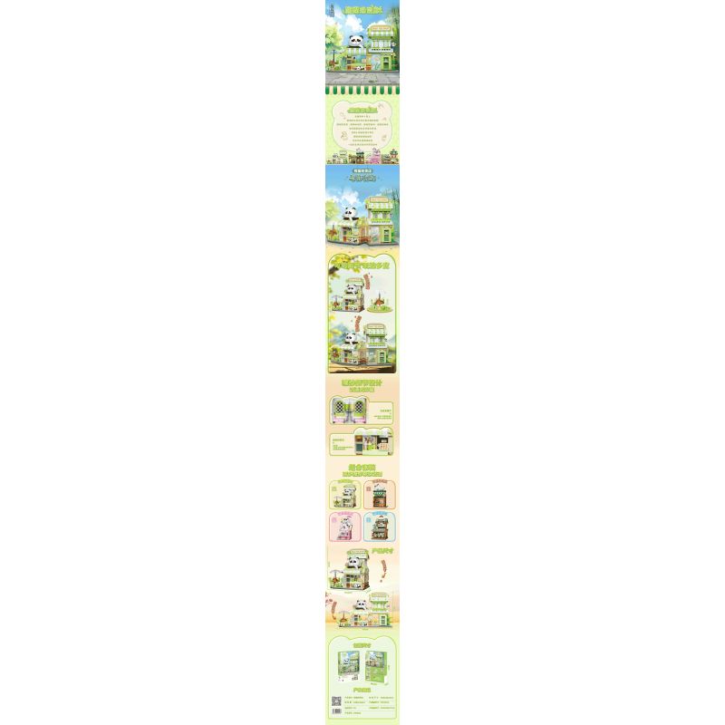 ZHEGAO 613022 CỬA HÀNG TRÀ SỮA PANDA bộ đồ chơi xếp lắp ráp ghép mô hình 539 khối