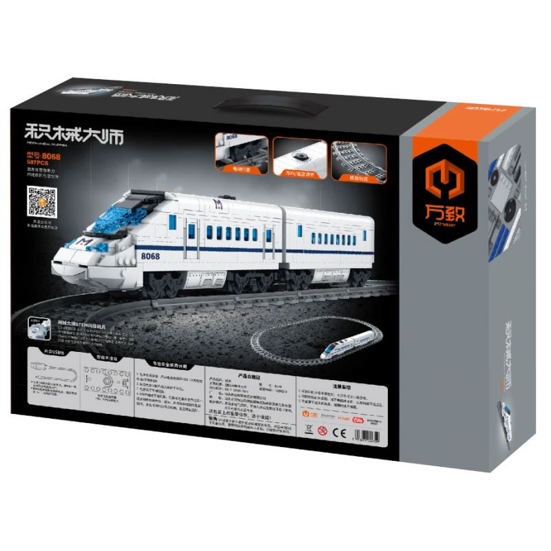 IM.MASTER QIHUI 8068 XE MÁY MÔ PHỎNG ĐƯỜNG SẮT CAO ĐỘ HÀI HÒA bộ đồ chơi xếp lắp ráp ghép mô hình City Thành Phố 587 khối