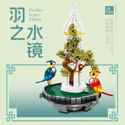 JIESTAR JJ9156 9156 GƯƠNG NƯỚC LÔNG VŨ bộ đồ chơi xếp lắp ráp ghép mô hình Arts & Crafts FEATHER WATER MIRROR 1183 khối