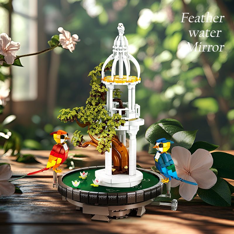 JIESTAR JJ9156 9156 GƯƠNG NƯỚC LÔNG VŨ bộ đồ chơi xếp lắp ráp ghép mô hình Arts & Crafts FEATHER WATER MIRROR 1183 khối