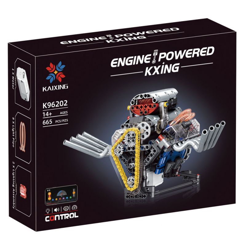 KAIXING K96202 Xếp hình lắp ráp ghép mô hình Động cơ mô phỏng V8 KAIXING K96202 Xếp hình lắp ráp ghép mô hình Động cơ mô phỏng V8