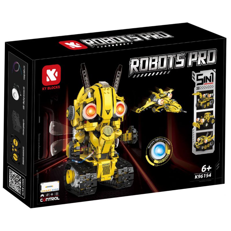 KAIYU KEEYEE WORLD K96154 96154 ROBOT ĐIỀU KHIỂN TỪ XA HORNET FIVE -TRANSFORMED bộ đồ chơi xếp lắp ráp ghép mô hình Technic Kỹ Thuật Công Nghệ Cao Mô Hình Phương Tiện 673 khối