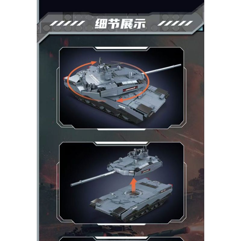 MouldKing 20036 Mould King 20036 XE TĂNG CHIẾN ĐẤU CHỦ LỰC ABRAMS-X bộ đồ chơi xếp lắp ráp ghép mô hình Military Army Quân Sự Bộ Đội 1192 khối