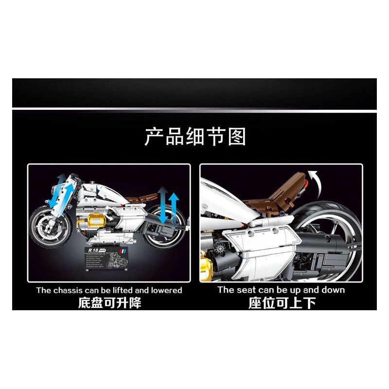 TYGOLL T4055 4055 XE MÁY R18 tỷ lệ 1:5 bộ đồ chơi xếp lắp ráp ghép mô hình Technic Kỹ Thuật Công Nghệ Cao Mô Hình Phương Tiện 1672 khối