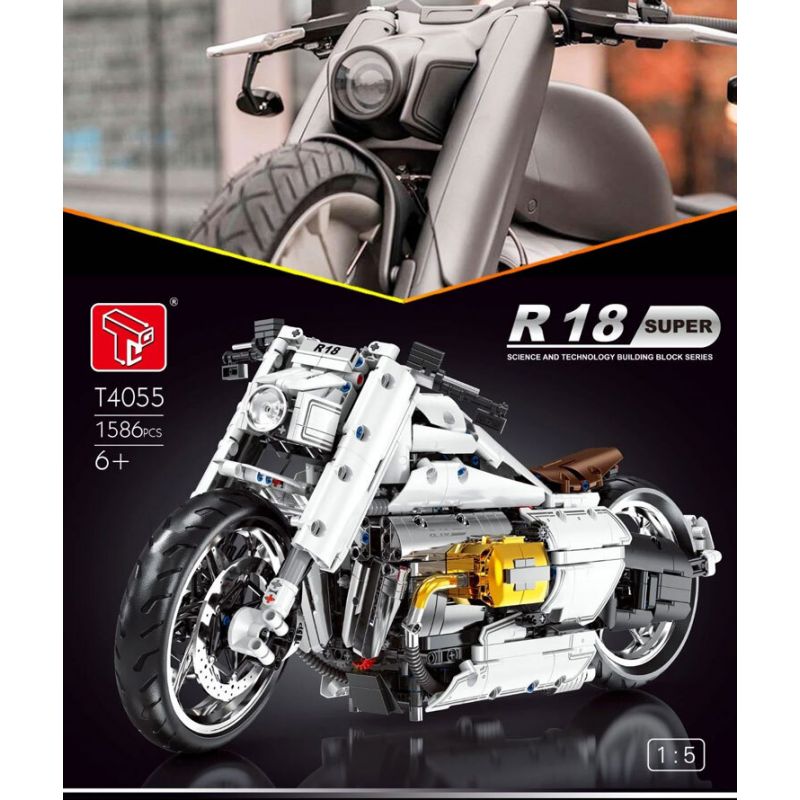 TYGOLL T4055 4055 XE MÁY R18 tỷ lệ 1:5 bộ đồ chơi xếp lắp ráp ghép mô hình Technic Kỹ Thuật Công Nghệ Cao Mô Hình Phương Tiện 1672 khối