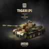 QuanGuan 100302 Quan Guan 100302 XE CHỈ HUY BỌC THÉP TIGER 1:28 tỷ lệ 1:28 bộ đồ chơi xếp lắp ráp ghép mô hình Military Army TIGER [P] PZ.BEF.WG VI Quân Sự Bộ Đội 1498 khối