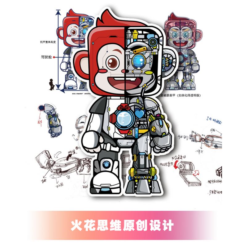 SPARK THINKING 77003 KHỈ SUY NGHĨ SPARK bộ đồ chơi xếp lắp ráp ghép mô hình