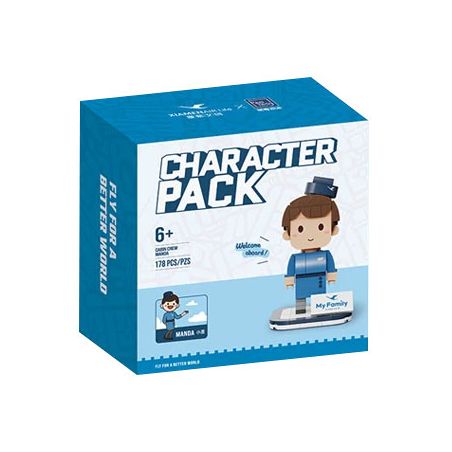 PANTASY 11036 XIAMEN AIRLINES bộ đồ chơi xếp lắp ráp ghép mô hình Brickheadz Nhân Vật Đầu To 300 khối