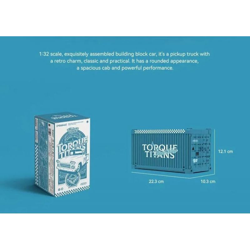 PINBO PB8840 8840 TOROUE TITANS STEEL PICKUP tỷ lệ 1:32 bộ đồ chơi xếp lắp ráp ghép mô hình Racers PICKUP TRUCKS Đua Tốc Độ