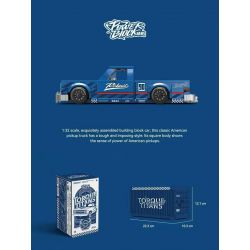 PINBO PB8841 8841 XE ĐÓN TOROUE TITANS STREET FURY tỷ lệ 1:32 bộ đồ chơi xếp lắp ráp ghép mô hình Racers PICKUP TRUCKS Đua Tốc Độ