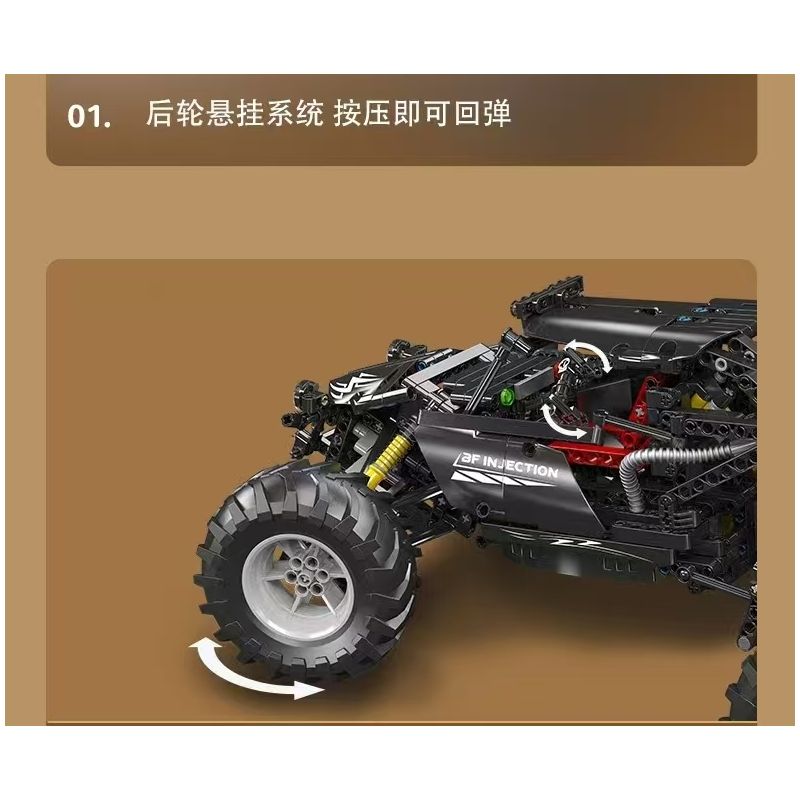 MouldKing 18038 Mould King 18038 BUGGY FOOT OFF -ROAD RACING bộ đồ chơi xếp lắp ráp ghép mô hình Technic Kỹ Thuật Công Nghệ Cao Mô Hình Phương Tiện 1016 khối