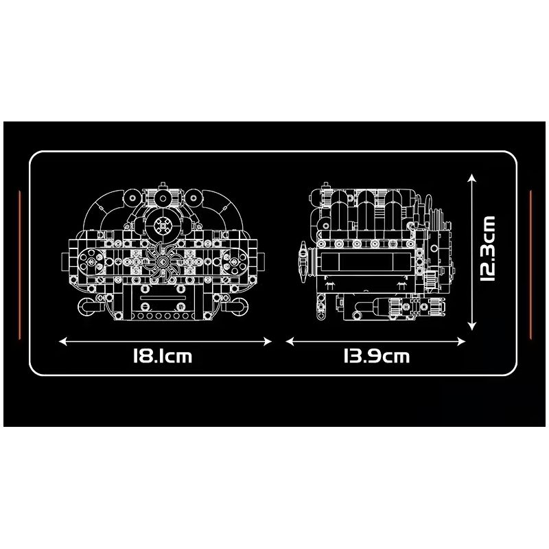 MouldKing 10193 Mould King 10193 ĐỘNG CƠ ĐỐI ĐỈNH NẰM NGANG bộ đồ chơi xếp lắp ráp ghép mô hình Technic Kỹ Thuật Công Nghệ Cao Mô Hình Phương Tiện 609 khối