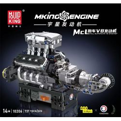 MouldKing 10206 Mould King 10206 XE THỂ THAO MCL SỬ DỤNG ĐỘNG CƠ V8 bộ đồ chơi xếp lắp ráp ghép mô hình Technic MCL SUPERCAR V8 ENGINE Kỹ Thuật Công Nghệ Cao Mô Hình Phương Tiện 737 khối