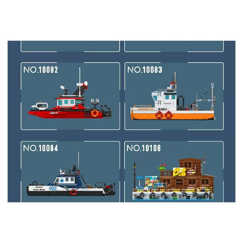 MouldKing 10110 Mould King 10110 BẾN TÀU ĐÁNH CÁ bộ đồ chơi xếp lắp ráp ghép mô hình Creator FISHING BOAT DOCK Sáng Tạo 800 khối