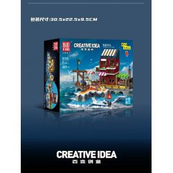 MouldKing 10110 Mould King 10110 BẾN TÀU ĐÁNH CÁ bộ đồ chơi xếp lắp ráp ghép mô hình Creator FISHING BOAT DOCK Sáng Tạo 800 khối