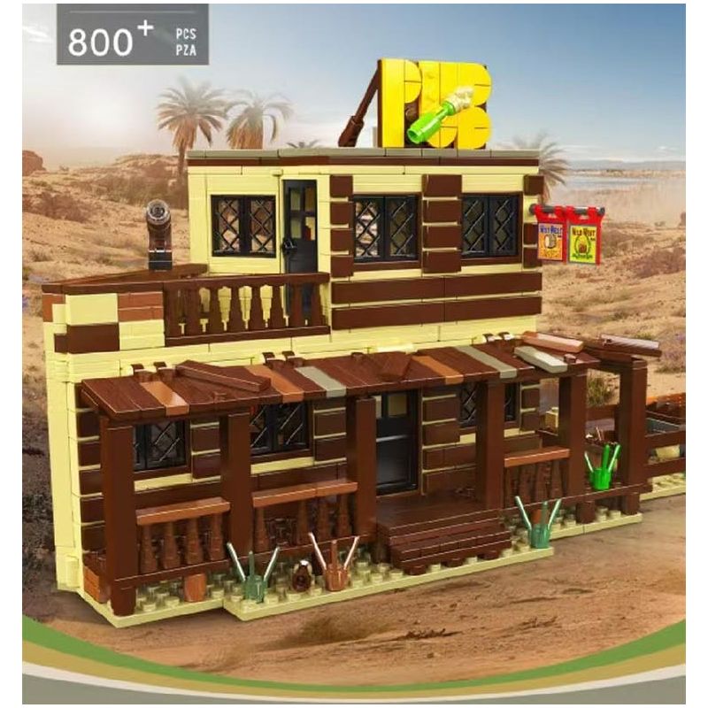 MouldKing 24072 Mould King 24072 MIỀN TÂY HOANG DÃ QUÁN BAR bộ đồ chơi xếp lắp ráp ghép mô hình Western WILD WEST SALOOM Trung Cổ 800 khối