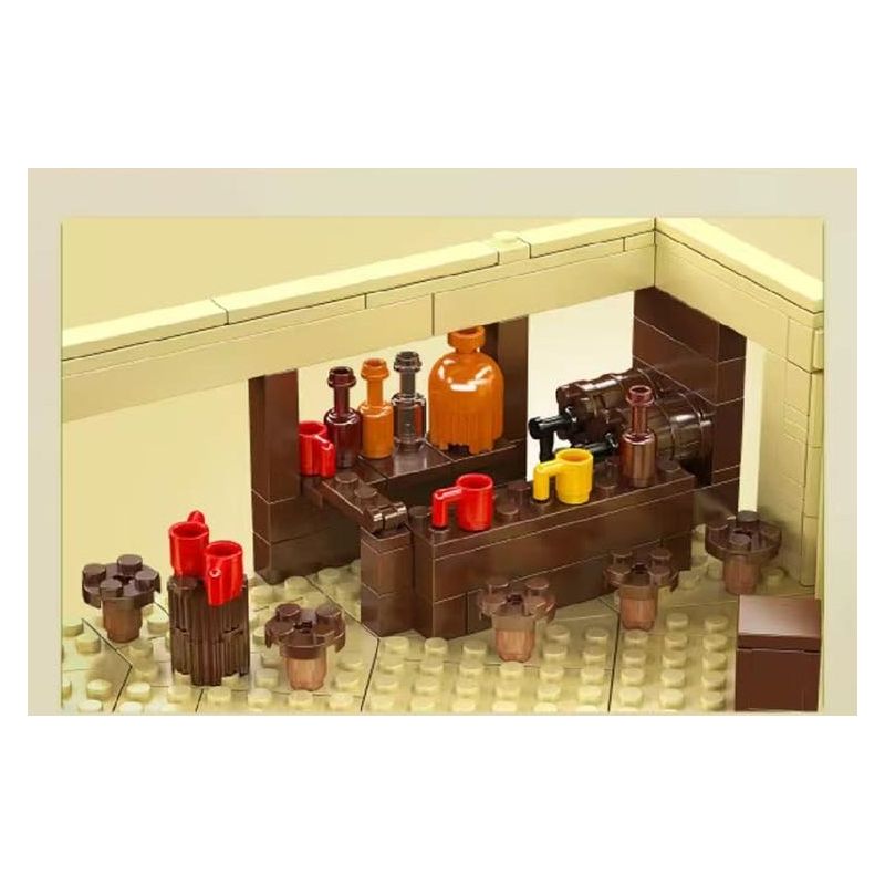 MouldKing 24072 Mould King 24072 MIỀN TÂY HOANG DÃ QUÁN BAR bộ đồ chơi xếp lắp ráp ghép mô hình Western WILD WEST SALOOM Trung Cổ 800 khối