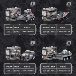 KOZOSHA 2208-13 8 MÔ HÌNH CỦA IRON ARMORED ALLIANCE STEEL MECHAS bộ đồ chơi xếp lắp ráp ghép mô hình Military Army Quân Sự Bộ Đội