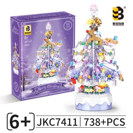 CO-CREATION JKC7411 7411 HỘP NHẠC GIÁNG SINH bộ đồ chơi xếp lắp ráp ghép mô hình Creator Sáng Tạo 738 khối