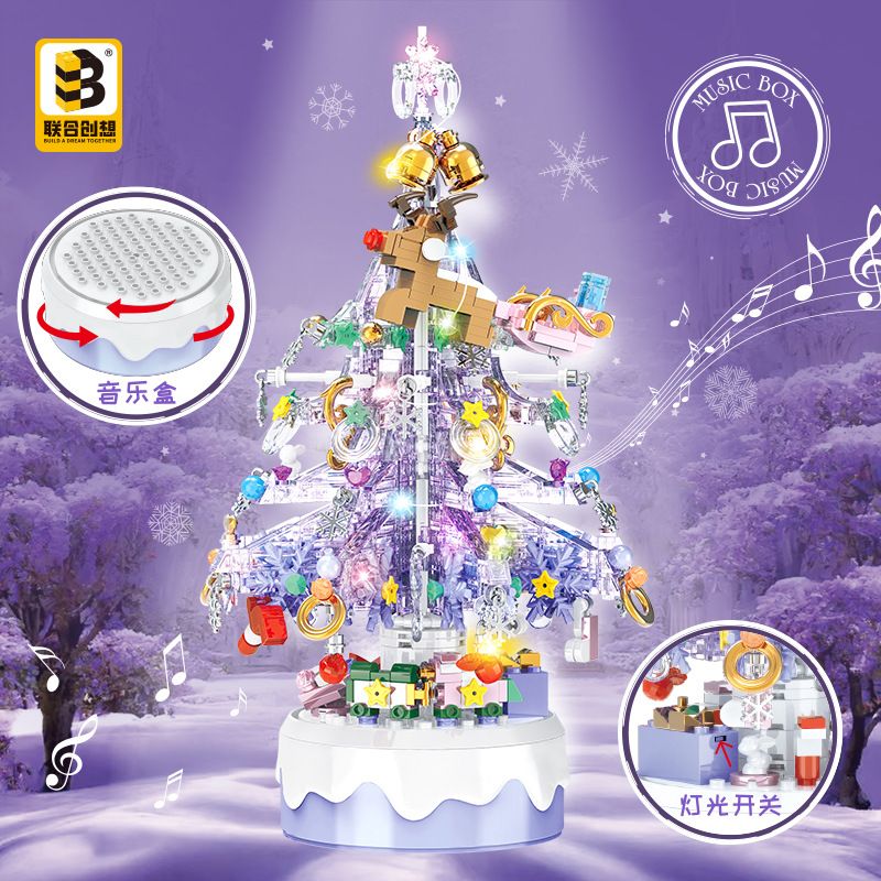 CO-CREATION JKC7411 7411 HỘP NHẠC GIÁNG SINH bộ đồ chơi xếp lắp ráp ghép mô hình Creator Sáng Tạo 738 khối