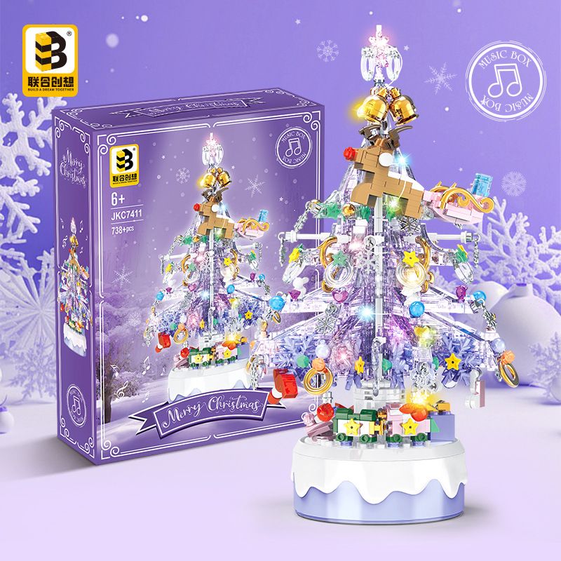 CO-CREATION JKC7411 7411 HỘP NHẠC GIÁNG SINH bộ đồ chơi xếp lắp ráp ghép mô hình Creator Sáng Tạo 738 khối