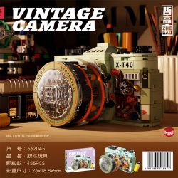 ZHEGAO 662045 MÁY MÓC THỜI THƯỢNG CAMERA bộ đồ chơi xếp lắp ráp ghép mô hình VINTAGE CAMERA 455 khối