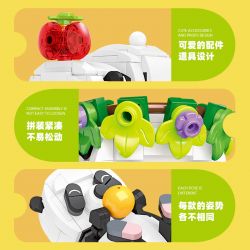 JIESTAR 59094 6 GẤU TRÚC bộ đồ chơi xếp lắp ráp ghép mô hình Creator Sáng Tạo 840 khối