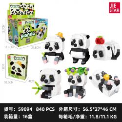 JIESTAR 59094 6 GẤU TRÚC bộ đồ chơi xếp lắp ráp ghép mô hình Creator Sáng Tạo 840 khối