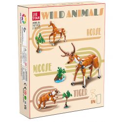 JIESTAR JJ9113 9113 ĐỘNG VẬT HOANG DÃ HỔ NGỰA HƯƠU bộ đồ chơi xếp lắp ráp ghép mô hình 747 khối