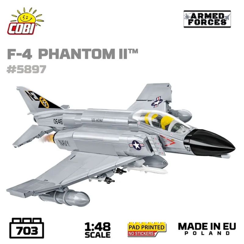 COBI 5897 F-4 Phantom II Xếp hình lắp ráp ghép mô hình Máy bay chiến đấu F-4 1:48 COBI 5897 F-4 Phantom II Xếp hình lắp ráp ghép mô hình Máy bay chiến đấu F-4 1:48