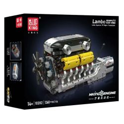 MouldKing 10202 Mould King 10202 LAMBO SUPER SPORTS CAR V12 ENGINE GEARBOX bộ đồ chơi xếp lắp ráp ghép mô hình Technic LAMBO SUPERCAR V12 ENGINE + TRANSMISSION Kỹ Thuật Công Nghệ Cao Mô Hình Phương Tiện 1260 khối