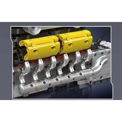 MouldKing 10202 Mould King 10202 LAMBO SUPER SPORTS CAR V12 ENGINE GEARBOX bộ đồ chơi xếp lắp ráp ghép mô hình Technic LAMBO SUPERCAR V12 ENGINE + TRANSMISSION Kỹ Thuật Công Nghệ Cao Mô Hình Phương Tiện 1260 khối