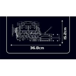 MouldKing 10202 Mould King 10202 LAMBO SUPER SPORTS CAR V12 ENGINE GEARBOX bộ đồ chơi xếp lắp ráp ghép mô hình Technic LAMBO SUPERCAR V12 ENGINE + TRANSMISSION Kỹ Thuật Công Nghệ Cao Mô Hình Phương Tiện 1260 khối