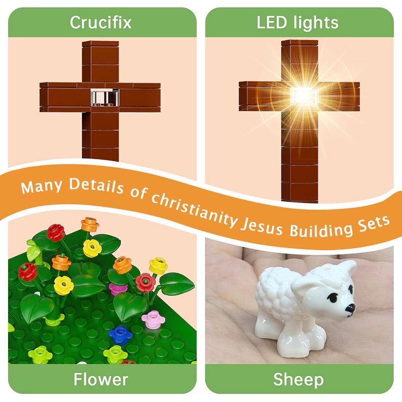 BUILDMOC F-C10116 C10116 10116 FC10116 CHÚA GIÊSU bộ đồ chơi xếp lắp ráp ghép mô hình Brickheadz JESUS Nhân Vật Đầu To 324 khối